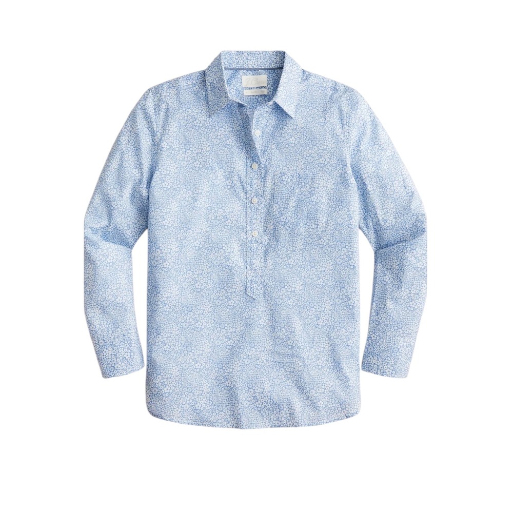 J. Crew Classic-fit cotton popover in Liberty Jacqueline's Blossom Print Size 6